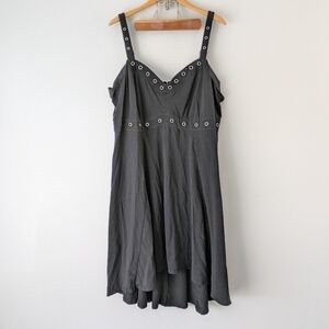 Tripp NYC Dress Women's Black Metal Grommets Gothic 90’s, Size 12ish